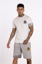 Embellished Crest Shorts Grey