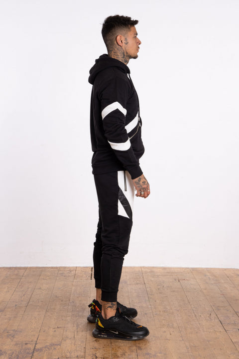 Monochrome Zip Hoody Black