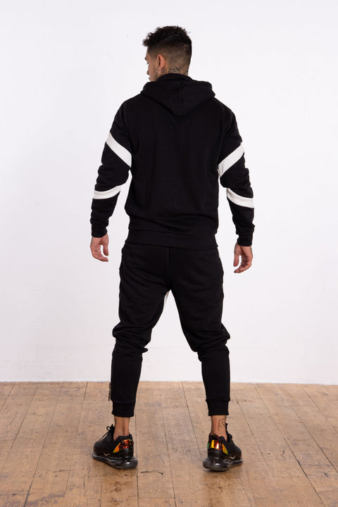 Monochrome Zip Hoody Black