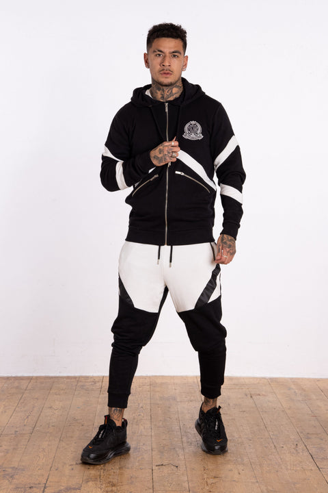 Monochrome Zip Hoody Black