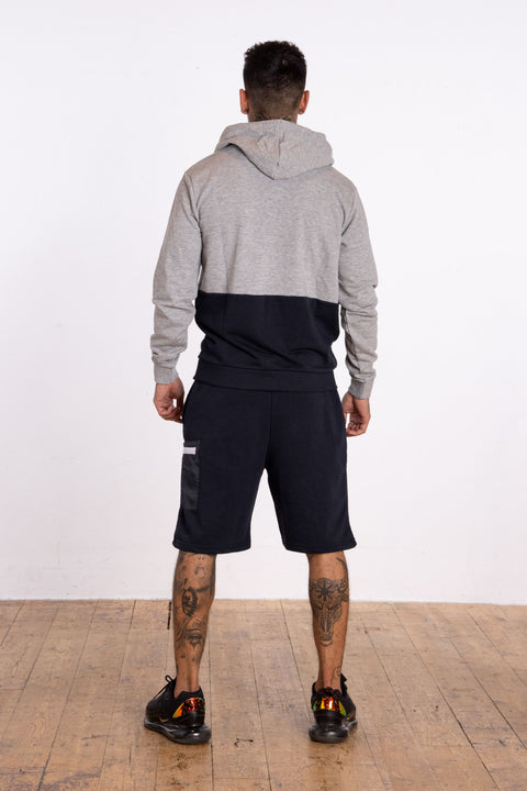 Split Print Hoody - Grey - Serious Royalty