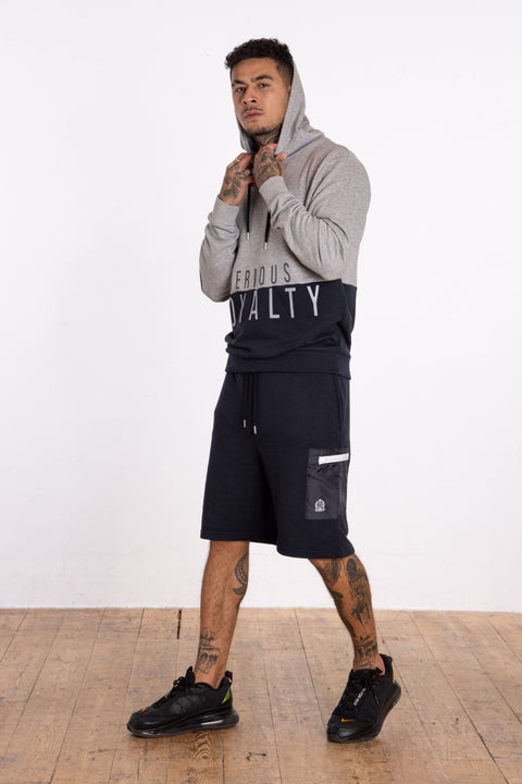 Split Print Hoody - Grey - Serious Royalty
