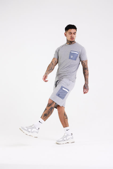 White Zip Pocket T-shirt - Grey - Serious Royalty