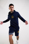 Front view of Men's Navy denim shorts