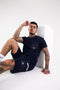 White Zip Pocket Shorts - Navy - Serious Royalty