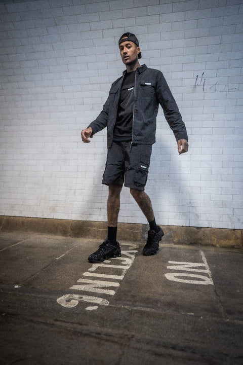Full view of Men's Black Padded Jacket