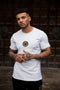 Gold Lurex Trim Ringer T-shirt - White - Serious Royalty